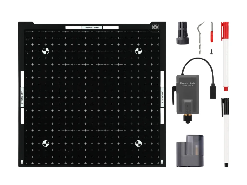 Набор Cutting Upgrade Kit из Bambu Lab A2L Cutting Full Combo: платформа, модуль, ножи и маркеры