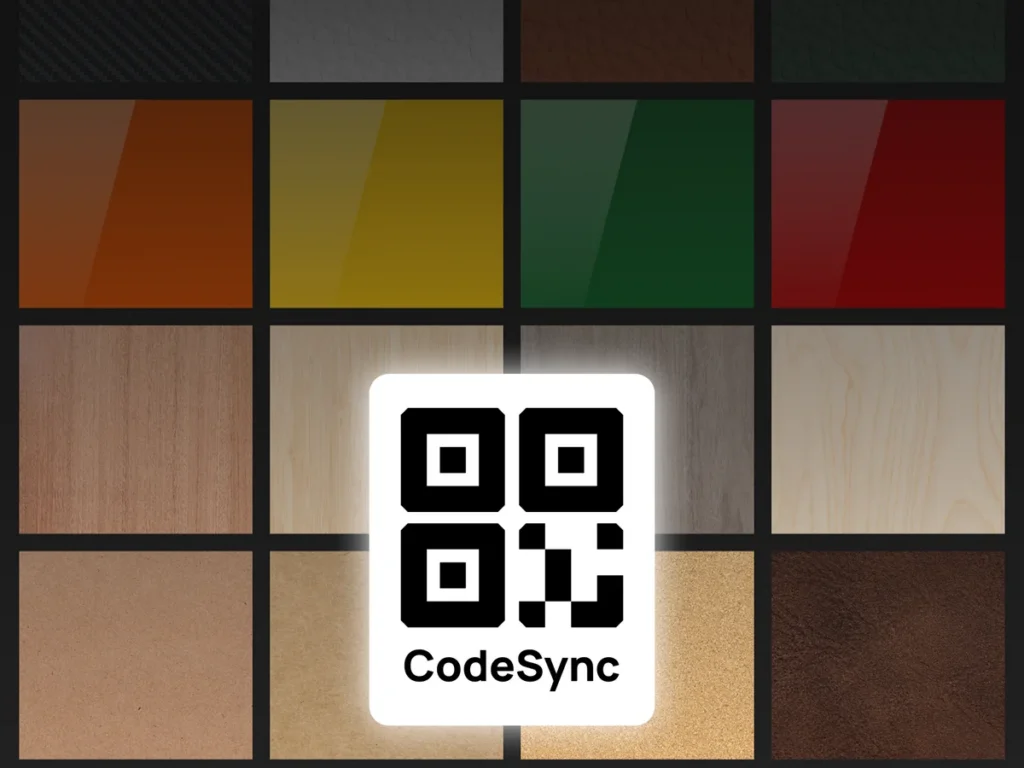 Материалы для лазера Bambu Lab с QR-кодом CodeSync, образцы дерева, акрила и кожи