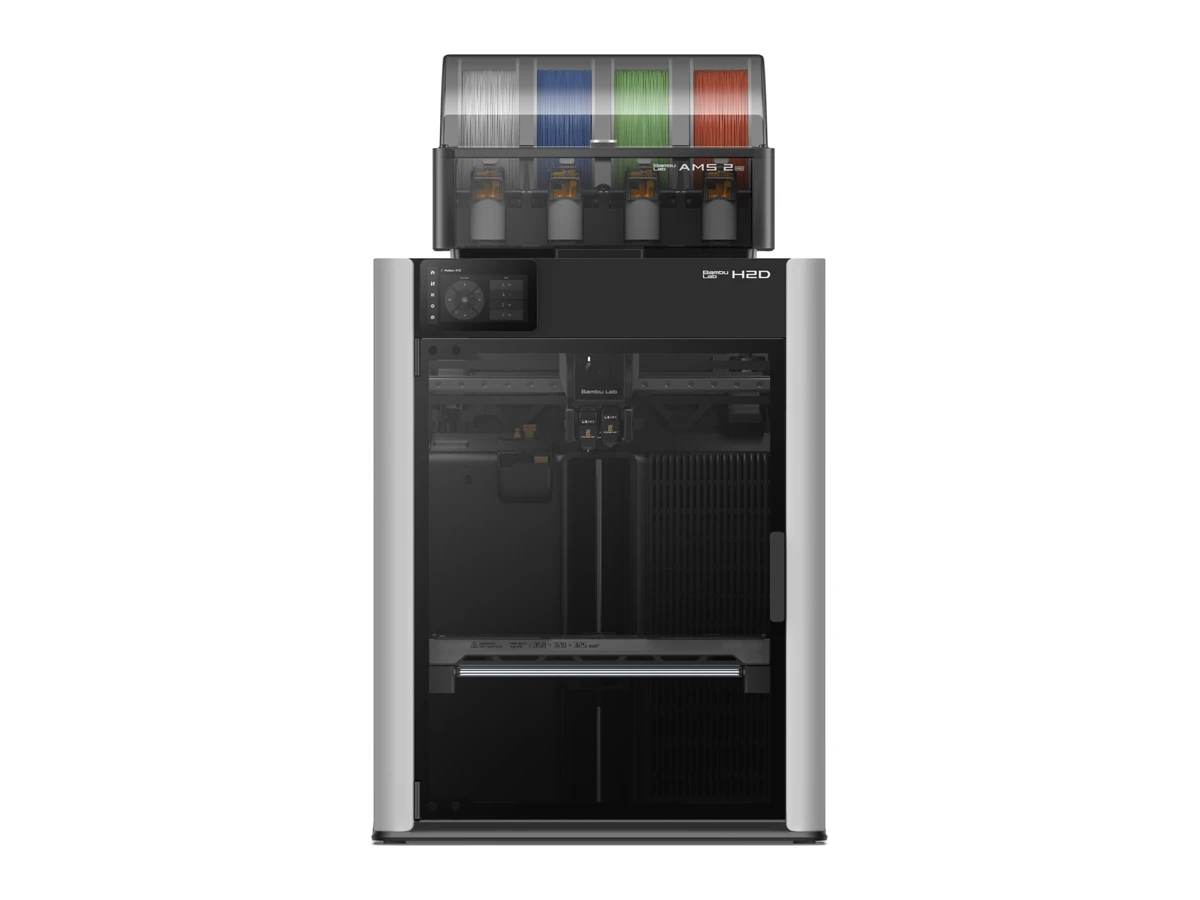 Bambu Lab H2D AMS Combo с системой AMS 2 Pro, вид спереди