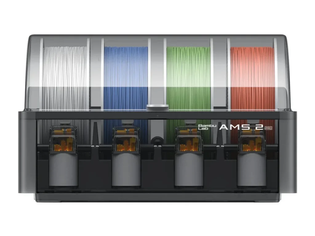 Система подачи AMS 2 Pro из комплекта Bambu Lab P1S AMS 2 Pro Combo, вид спереди