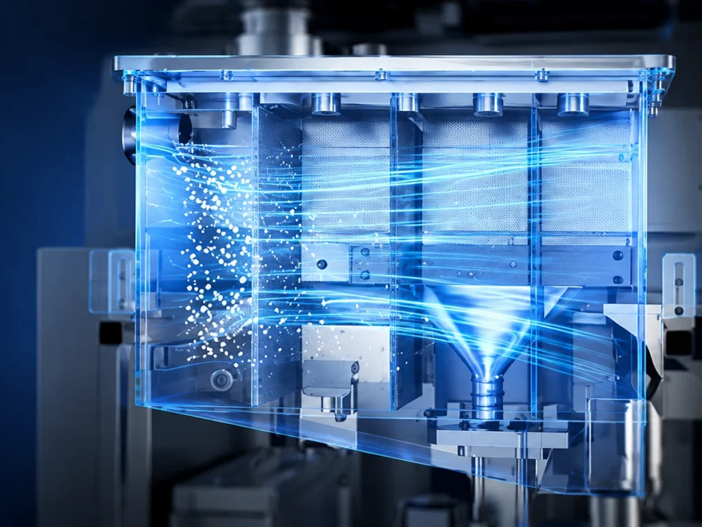 Поток защитного газа в рабочей камере принтера FastForm DeskFab