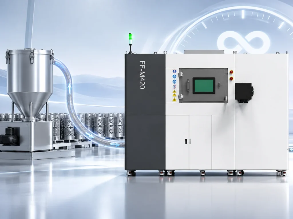 Бункер и магистраль подачи порошка FastForm FF-M420 и FF-M420Q, рендер FastForm