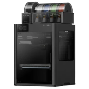 3D-принтер Bambu Lab H2D Pro Combo - вид спереди под углом, катушки в блоках AMS